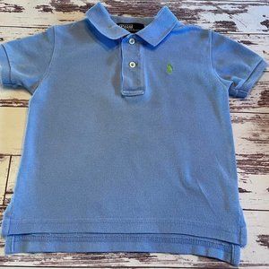 Ralph Lauren Light Blue Polo Shirt Boys 12 Months Lime Pony Logo Short Sleeves